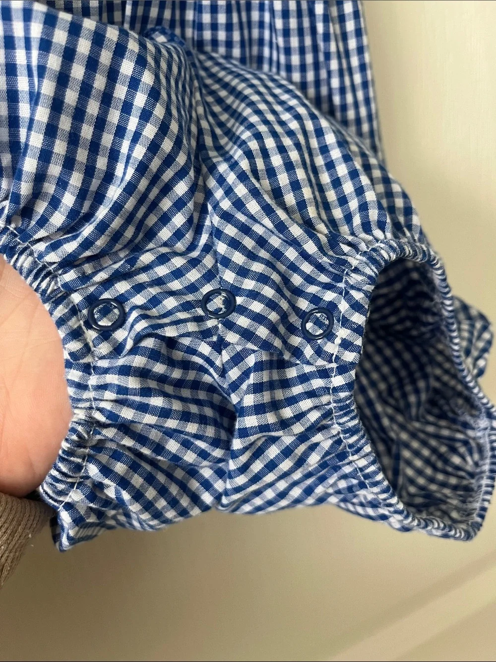 The Beaufort Bonnet Company Blue and White Gingham Bubble One-Piece 3T
